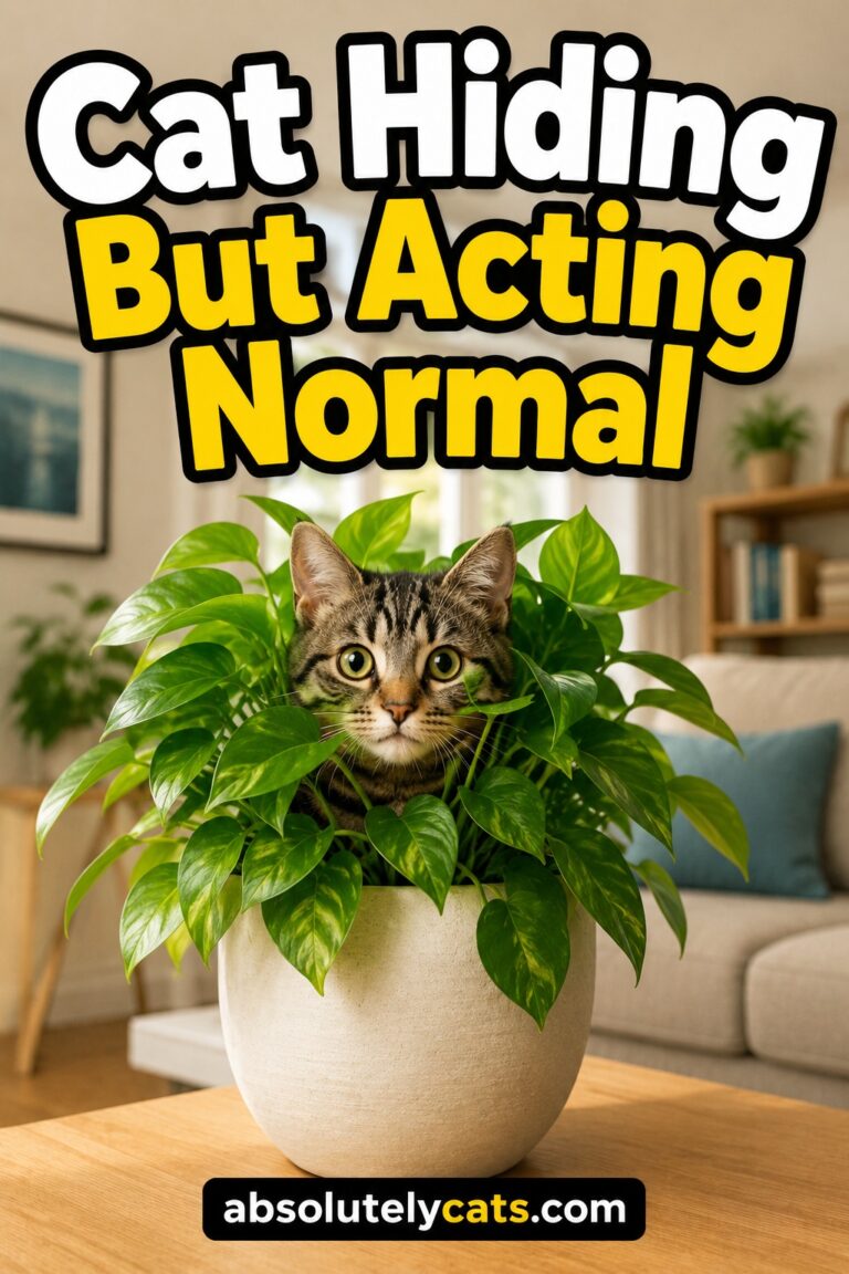 Cat Hiding But Acting Normal