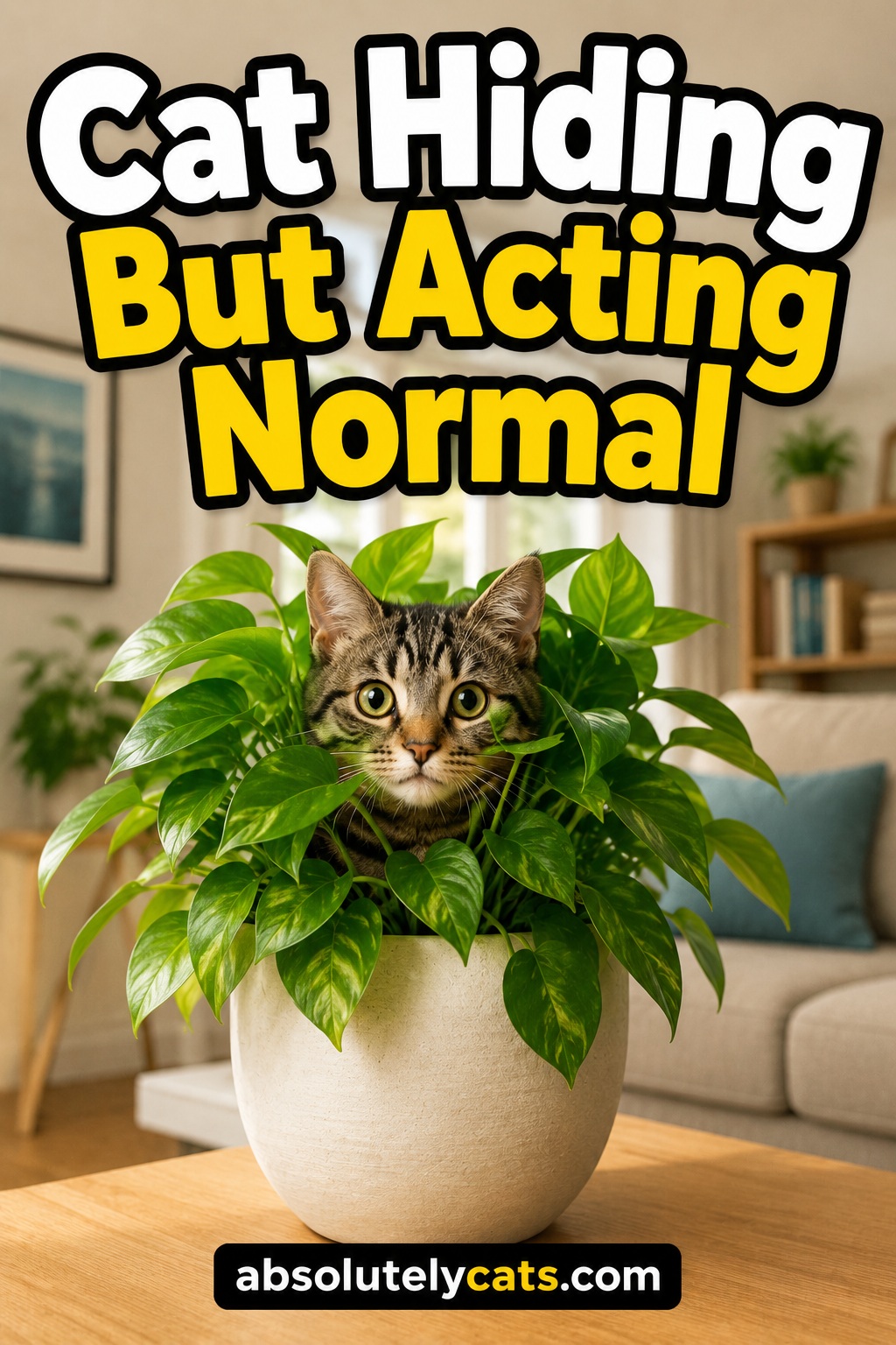 Cat Hiding But Acting Normal