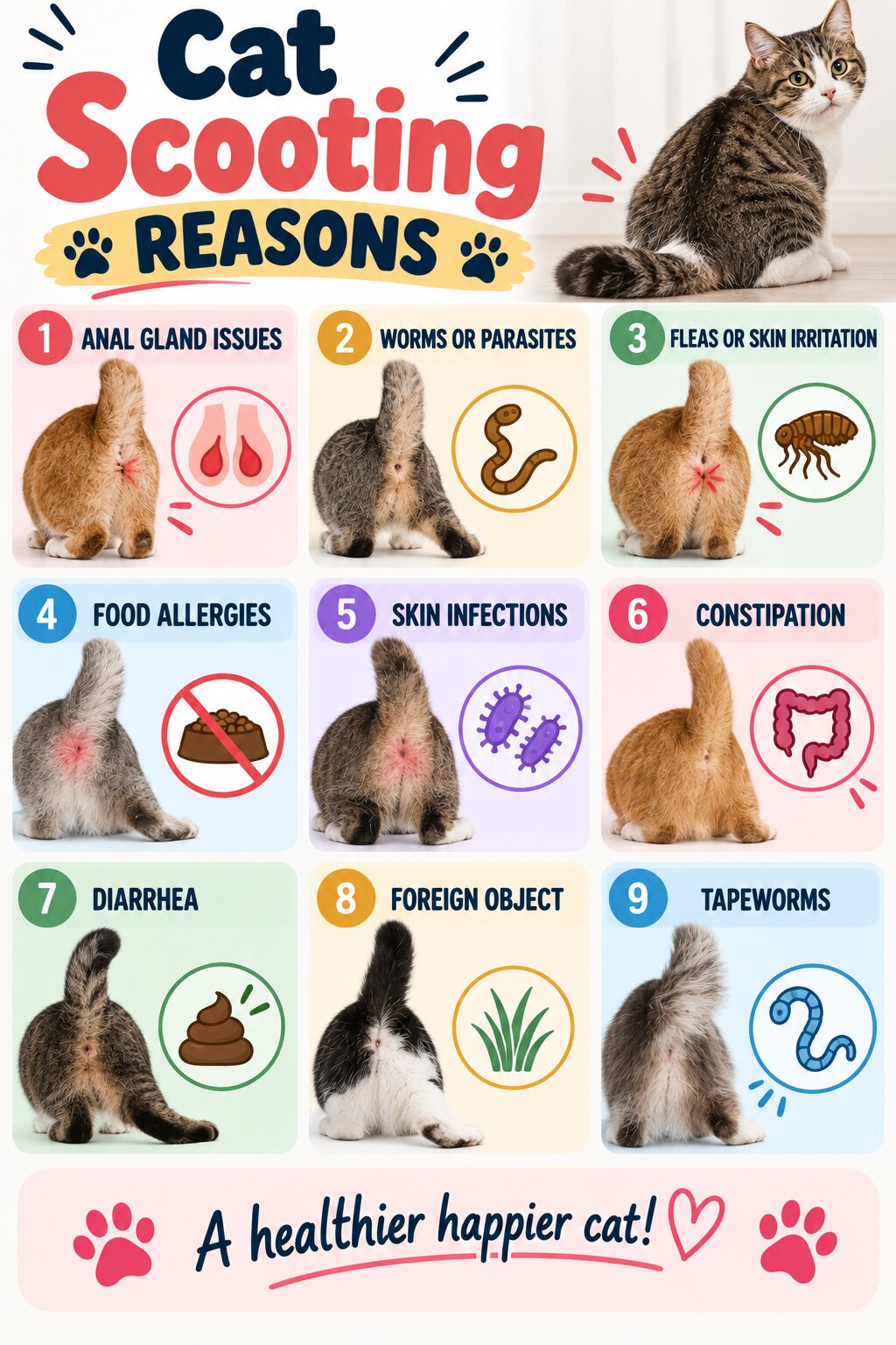 Cat Scooting After Poop: Reasons, Meaning and Fixes
