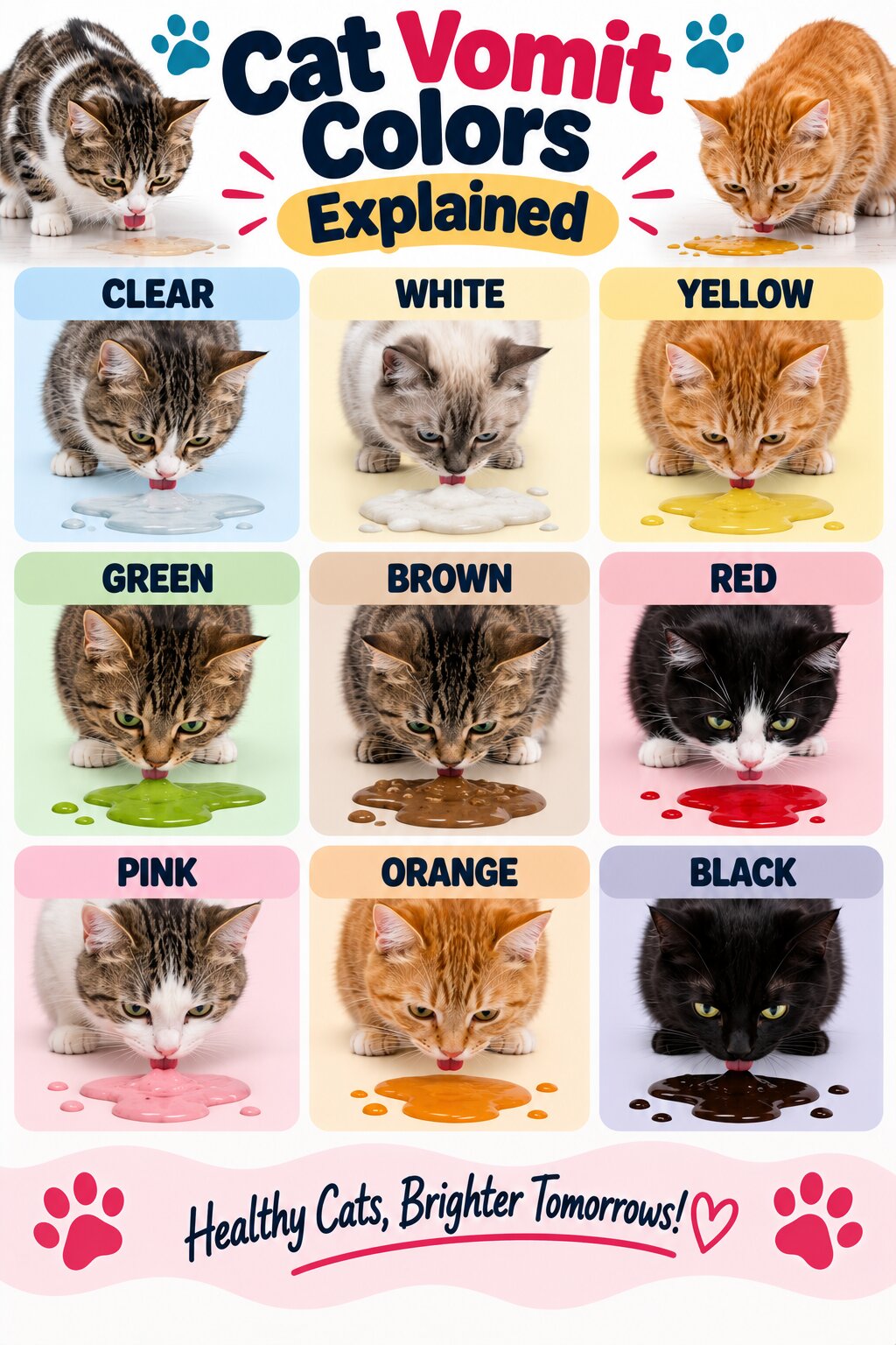 Cat Vomit Colors Infographic