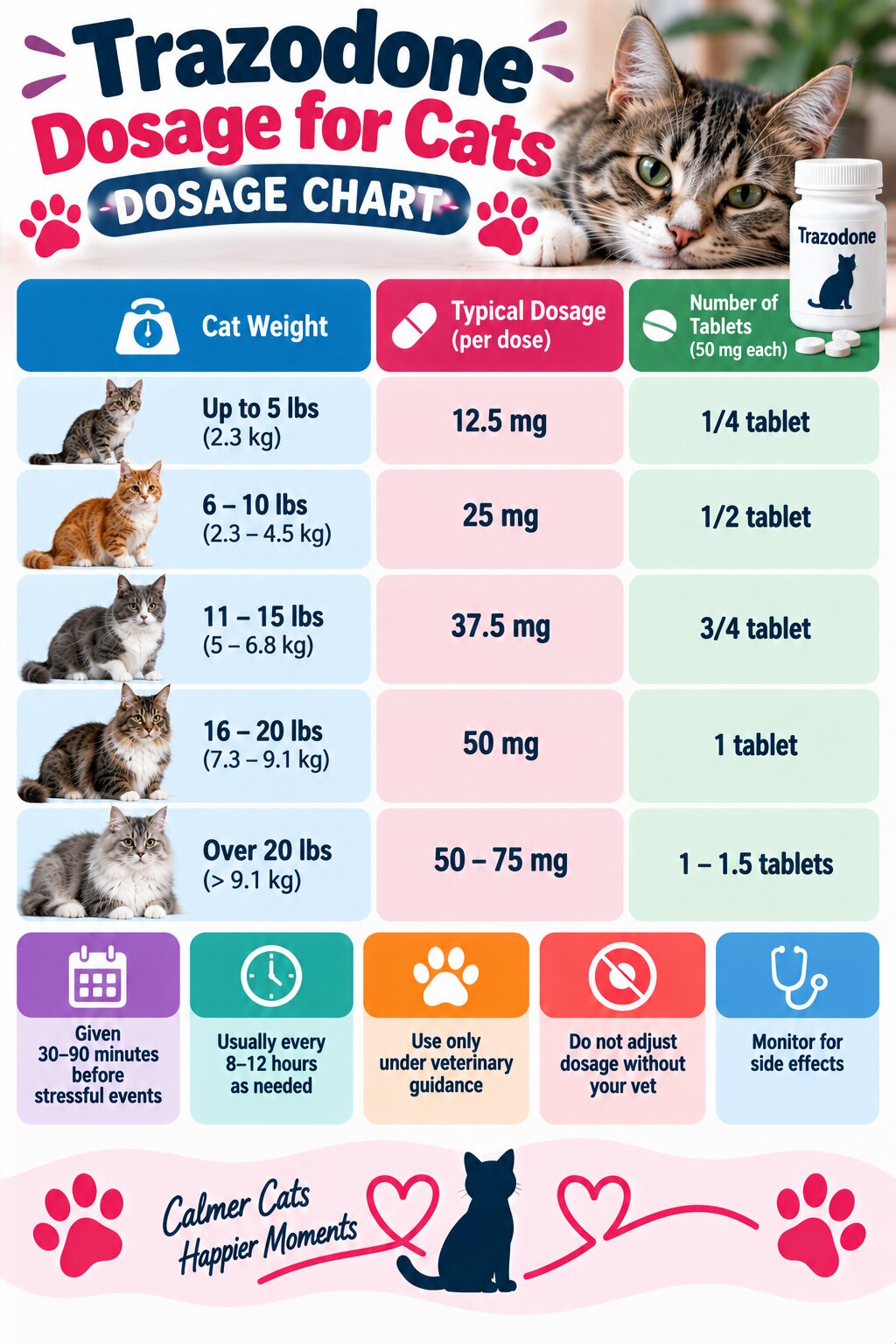 Trazodone Dosage for Cats: Benefits & Side Effects
